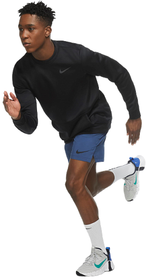 Свитшот мужской Nike Therma Training Crew Black/Dark Grey - Фото 3 большая