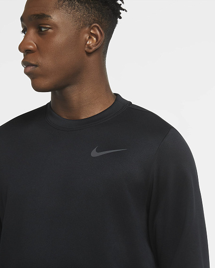 Свитшот мужской Nike Therma Training Crew Black/Dark Grey - Фото 4 большая
