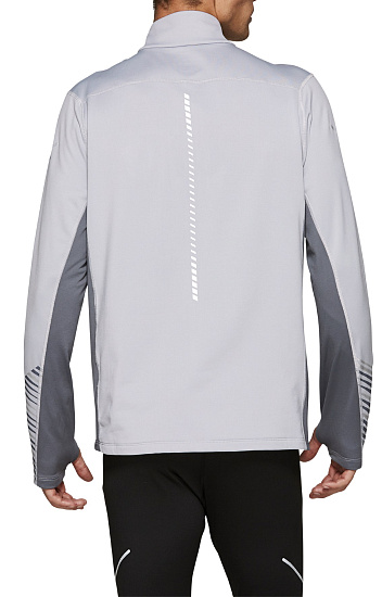 Футболка мужская ASICS Lite-Show 2 Winter LS 1/2 Zip Top Piedmont Grey/Metropolis - Фото 3 большая