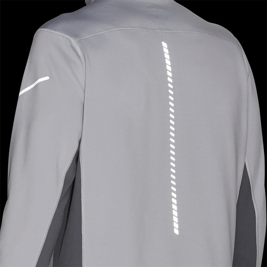 Футболка мужская ASICS Lite-Show 2 Winter LS 1/2 Zip Top Piedmont Grey/Metropolis - Фото 5 большая