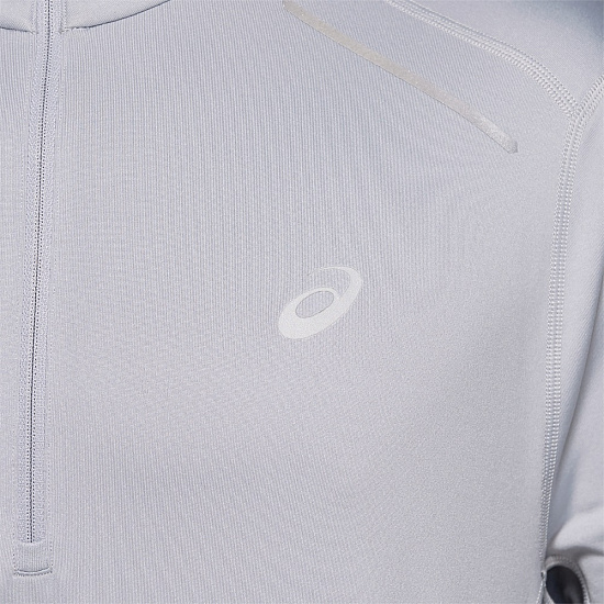 Футболка мужская ASICS Lite-Show 2 Winter LS 1/2 Zip Top Piedmont Grey/Metropolis - Фото 6 большая