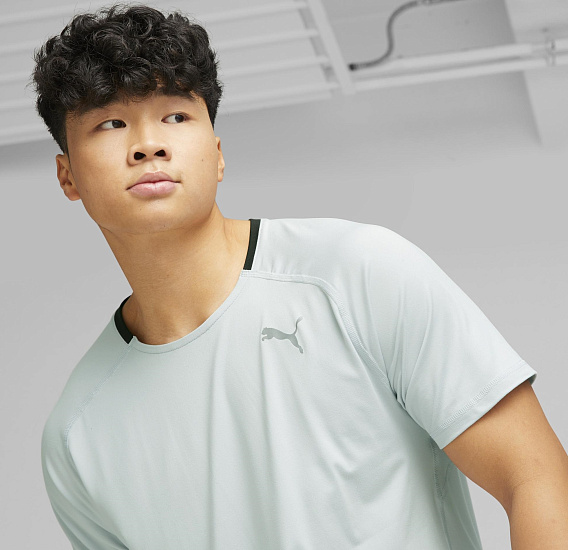 Футболка мужская Puma Run Cloudspun Ss Platinum Gray Heather - Фото 4 большая