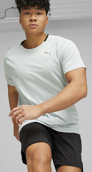 Футболка мужская Puma Run Cloudspun Ss Platinum Gray Heather - Фото 7 большая