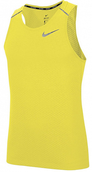 Майка мужская Nike Breath Rise 365 Opti Yellow/Htr/Reflective Silver - Фото 1 большая