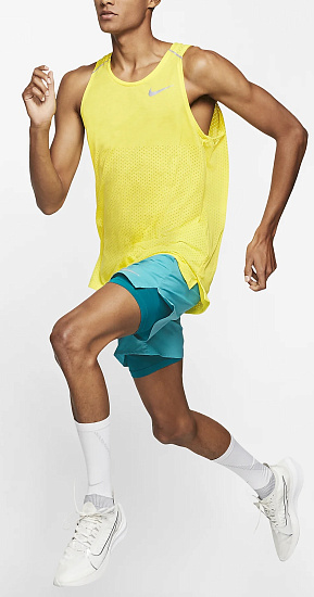 Майка мужская Nike Breath Rise 365 Opti Yellow/Htr/Reflective Silver - Фото 7 большая