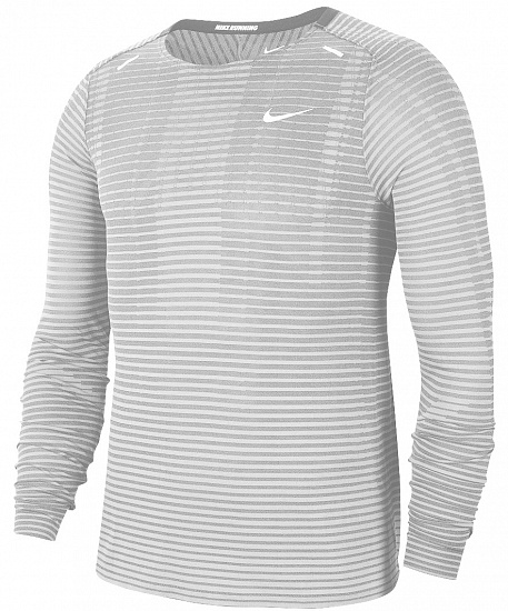 Футболка мужская Nike Techknit Ultra Ls Smoke Grey/Lt Smoke Grey/Reflective Silver - Фото 1 большая