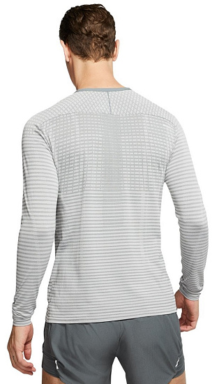 Футболка мужская Nike Techknit Ultra Ls Smoke Grey/Lt Smoke Grey/Reflective Silver - Фото 4 большая