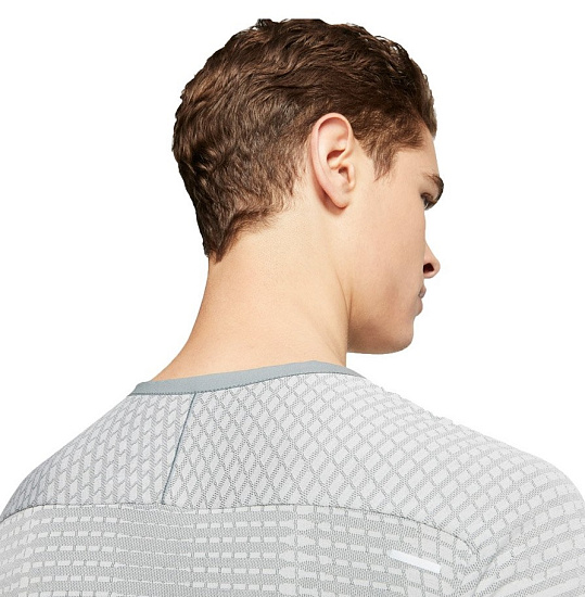 Футболка мужская Nike Techknit Ultra Ls Smoke Grey/Lt Smoke Grey/Reflective Silver - Фото 7 большая