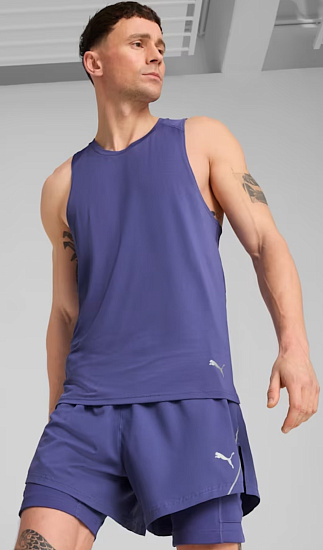 Майка мужская Puma Run Graphic Mesh Blue Crystal - Фото 3 большая