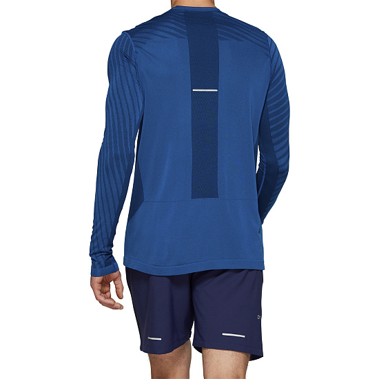 Футболка мужская ASICS Seamless LS Texture Deep Sapphire - Фото 5 большая