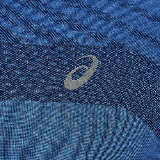 Футболка мужская ASICS Seamless LS Texture Deep Sapphire - Фото 6 большая