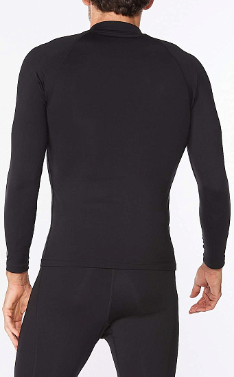 Лонгслив мужской 2XU Ignition Compression L/S Black/Silver - Фото 3 большая