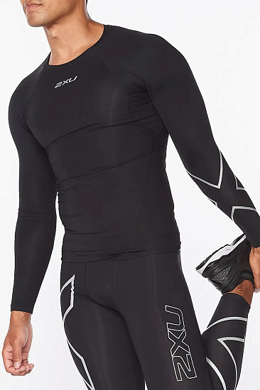 Футболка мужская 2XU Core Compression L/S Black/Silver - Фото 2 большая