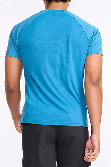 Футболка мужская 2XU Aero Lake Blue/Black Reflective - Фото 3 большая