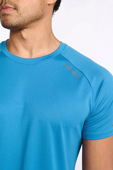 Футболка мужская 2XU Aero Lake Blue/Black Reflective - Фото 5 большая