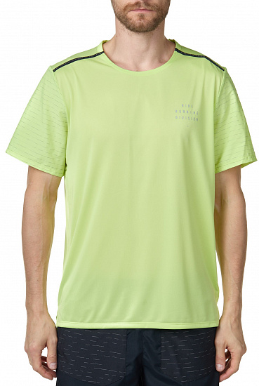 Футболка мужская Nike Dri-FIT Rise 365 Run Division Lt Lemon Twist/Reflective Silver - Фото 1 большая