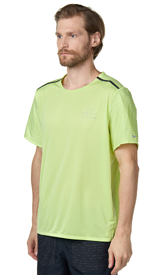 Футболка мужская Nike Dri-FIT Rise 365 Run Division Lt Lemon Twist/Reflective Silver - Фото 3 большая