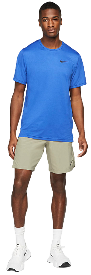 Футболка мужская Nike Pro Dri-FIT Blue Void/Game Royal/Heather/Black - Фото 3 большая