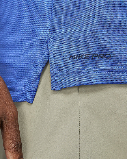 Футболка мужская Nike Pro Dri-FIT Blue Void/Game Royal/Heather/Black - Фото 5 большая