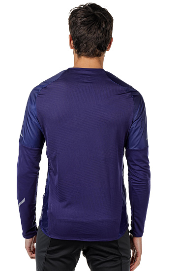 Футболка мужская Mizuno Hineri Hybrid LS Т.Син - Фото 5 большая
