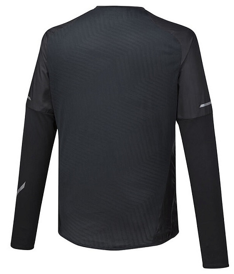 Футболка мужская Mizuno Hineri Hybrid LS Чер - Фото 2 большая