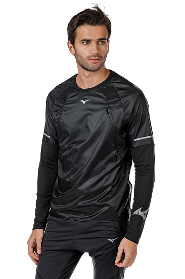 Футболка мужская Mizuno Hineri Hybrid LS Чер - Фото 6 большая