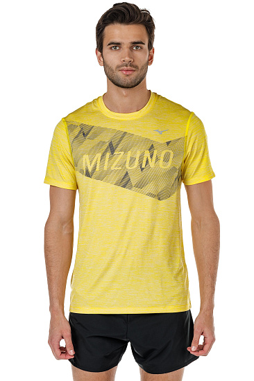 Футболка мужская Mizuno Impulse Core Mizuno Graphic Желт - Фото 4 большая