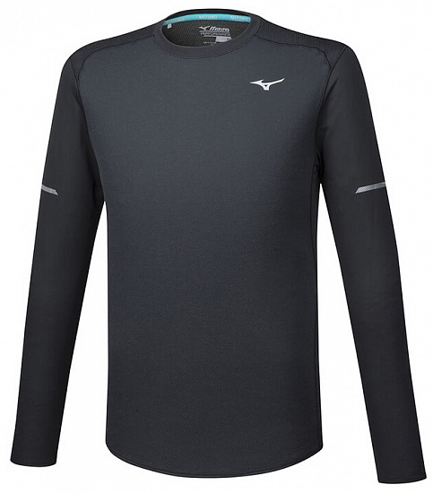 Футболка мужская Mizuno BT Mesh LS Чер - Фото 1 большая