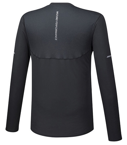 Футболка мужская Mizuno BT Mesh LS Чер - Фото 2 большая