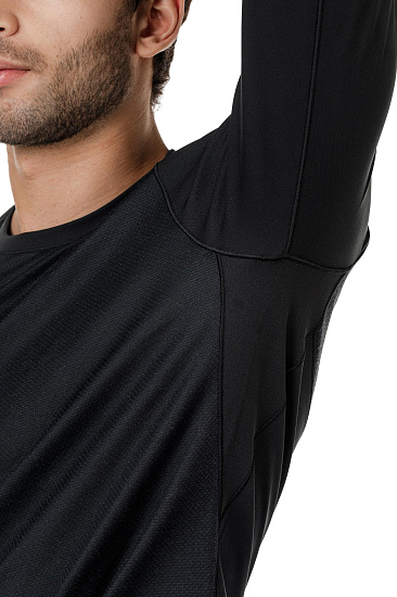 Футболка мужская Mizuno BT Mesh LS Чер - Фото 8 большая