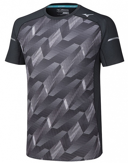 Футболка мужская Mizuno Aero Чер/Бел - Фото 1 большая