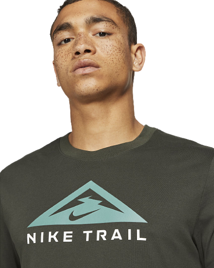 Футболка мужская Nike Drifit Trail Khaki - Фото 4 большая