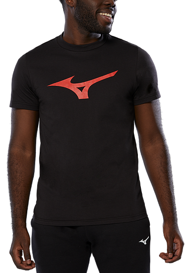 Футболка мужская Mizuno Rb Logo Black - Фото 3 большая