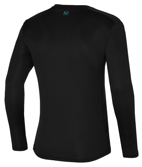 Футболка мужская Mizuno Two Loop 88 Ls Tee Black - Фото 2 большая
