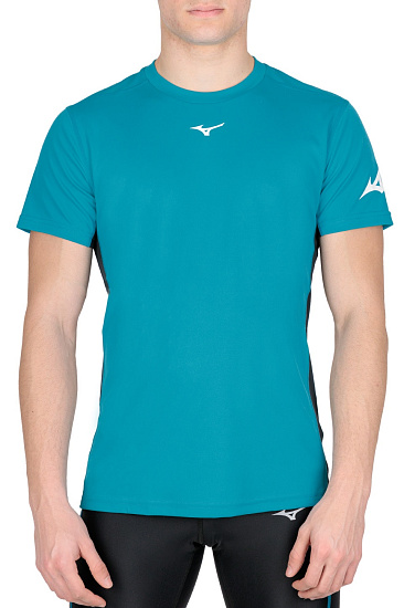 Футболка мужская Mizuno Sun Protect синий - Фото 3 большая