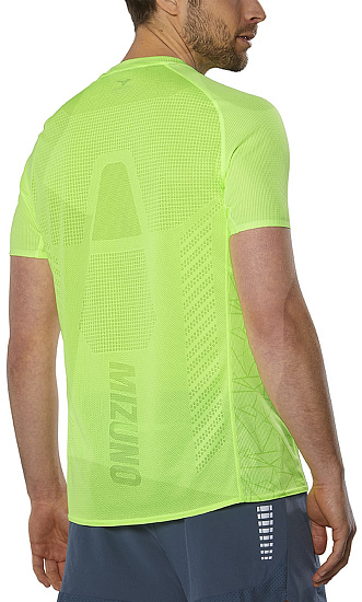 Футболка мужская Mizuno Aero нео. лайм - Фото 4 большая