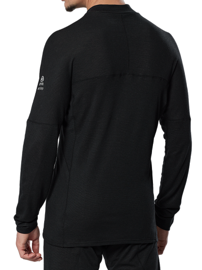 Лонгслив мужской Mizuno Prem Merino Wool Hz Black - Фото 4 большая