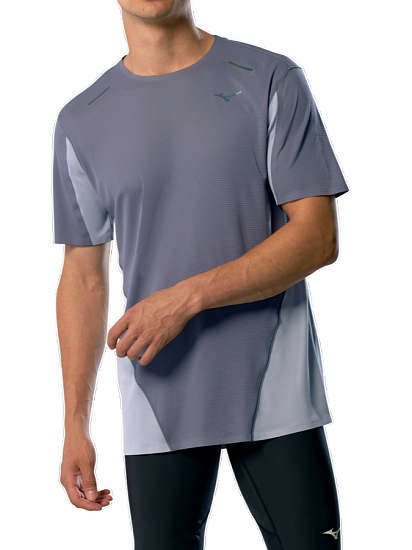 Футболка мужская Mizuno Tech Light Daf SS Odyssey Gray - Фото 3 большая