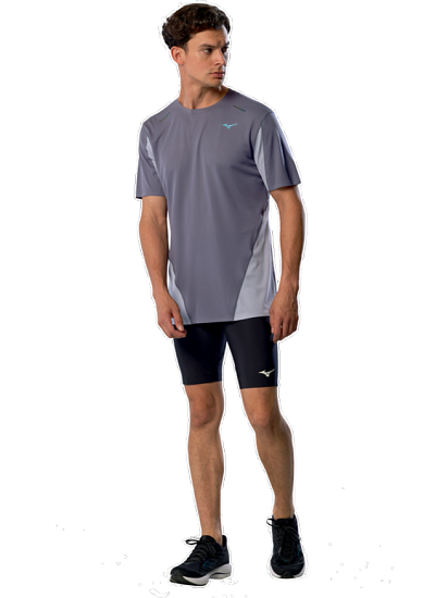 Футболка мужская Mizuno Tech Light Daf SS Odyssey Gray - Фото 5 большая