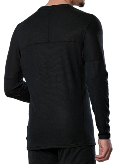Лонгслив мужской Mizuno Prem Merino Wool Crew Neck Black - Фото 4 большая