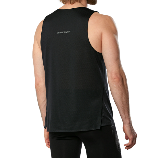 Майка мужская Mizuno Tech Light Singlet Black - Фото 4 большая