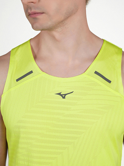Майка мужская Mizuno Tech Light Singlet Lightning Yellow - Фото 6 большая
