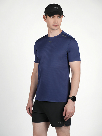 Футболка мужская Mizuno Tech Light Estate Blue - Фото 4 большая