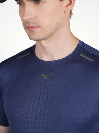 Футболка мужская Mizuno Tech Light Estate Blue - Фото 6 большая