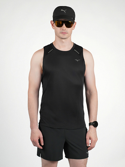 Майка мужская Mizuno Active Dryaeroflow Black - Фото 6 большая