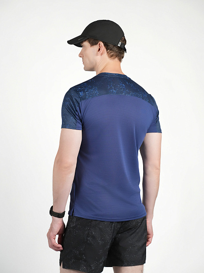 Футболка мужская Mizuno Active Dryaeroflow Graphic Estate Blue - Фото 5 большая