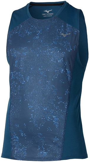 Майка мужская Mizuno Active Dryaeroflow Graphic Estate Blue - Фото 1 большая