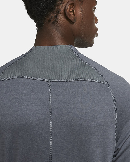 Футболка мужская Nike Pro Warm Iron Grey/Black - Фото 5 большая