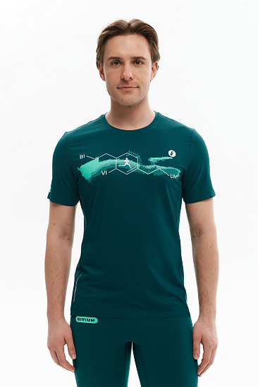 Футболка мужская Bivium Тайм 2.0 Сине-Зеленый - Фото 2 большая