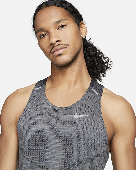 Майка мужская Nike Dri-FIT ADV Techknit Ultra Black/Iron Grey - Фото 5 большая